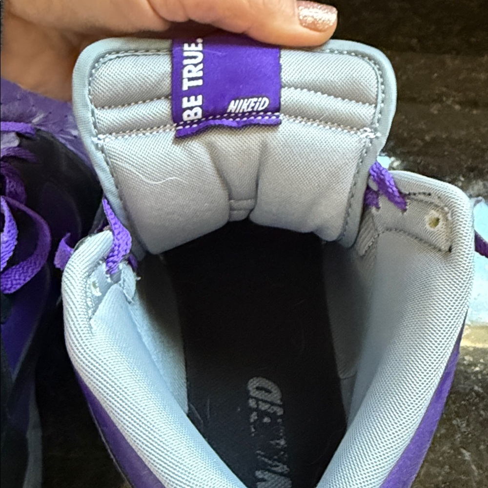 Nike Dunk High x Fragment Design Black and Purple High-Tops - Picture 4 of 6
